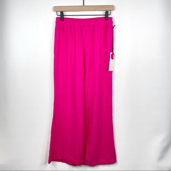 Privacy Please NWT Pant Rosa Wide-Leg Cropped Bright Pink Medium - Picture 5 of 13